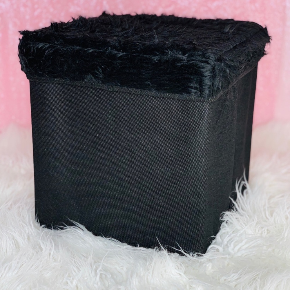 π1 LEFTπFaux Fur Collapsible Storage Bin Cube! - Picture 2 of 3